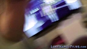 blonde brit babe teases luke hardy with her riding skills up close