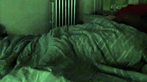 Ebony milf hides small tits in tight parody sex tape scene