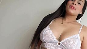 this latina bbw with big tits gets her pussy stretched by monster white cock during couch casting interview