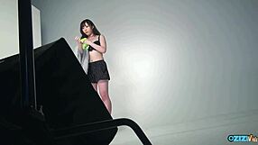 Asian model spices casting with sloppy deepthroat cum in mouth for the camera?!