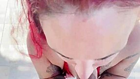 Big Booty Santana Red Devours Huge Cock Outdoors!