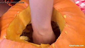 abigail mac contrasts big tits and brunette allure in intriguing halloween pussy solo masturbation