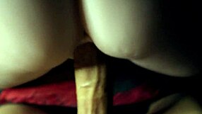 firm silicone ass gets handled by large tool again in close-up bedroom scene