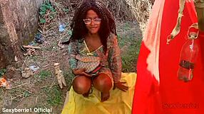 Slutty African Wife Bent Over For Doggystyle Fucking With Small Tits Bouncing As She Gets Pounded Hard