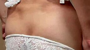 Hey check this cute japanese maid in sexy lingerie with buttplug and pierced nipples getting spanked and enjoying anal fun