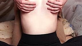 Oh Yes! Amateur Wife's Nipples Tickled In Light BDSM Handjob Domination Moan!