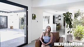 Frustrated Scarlett Spanks Nicole Hard In Steamy Lesbian Fuck Session!