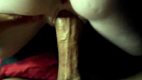 firm silicone ass gets handled by large tool again in close-up bedroom scene