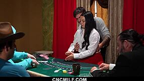 hot croupier payton preslee gets freeused by gamers mid blackjack with big tits bouncing wildly