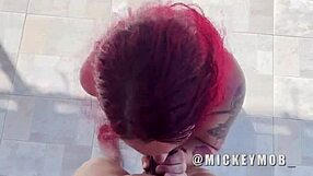 Big Booty Santana Red Devours Huge Cock Outdoors!