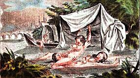 Vintage erotic art shows antique scenes with retro nudity and explicit poses