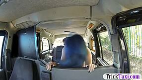 Horny couple fucks hard in backseat while filming!