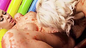 lou lou christine love blonde lesbians lick shaved wet pussies fingering kinky toys.