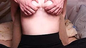 Oh Yes! Amateur Wife's Nipples Tickled In Light BDSM Handjob Domination Moan!