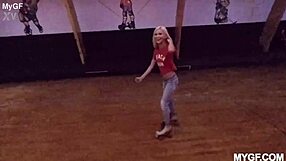 petite blonde rides cock cowgirl before deepthroat creampie facial