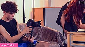 Old perv rips skirt off young oiled teen in heels for upskirt grope