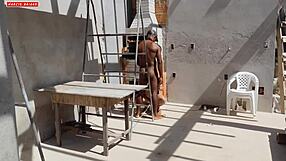 Grill Girl's Ass Stuffed with Massive Sausage