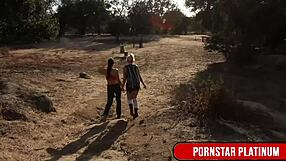 Ever wonder how blonde stunner Samantha Rone licks Mindi Mink's bushy garden outdoors?