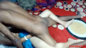 Indian Bengali Wife in Red Saree Gets Hardcore Doggystyle Fuck and Handjob on Webcam