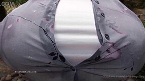 chelsea charms pops one button unleashing those massive fake tits everywhere!!