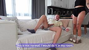 Stepsister Catches Jerking Impales Wet Pussy on Dick