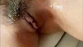 candid close-up of shy young amateur girlfriend shaving her smooth pussy