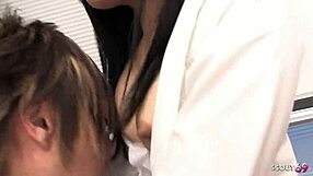 petite japanese secretary seduces mmf threesome creampie rough fuck at office uncensored jav