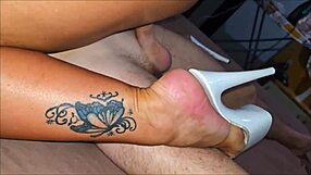 mature tanned mommy strips rips dress fingers heels for taboo fetish