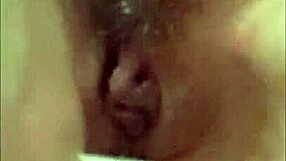 candid close-up of shy young amateur girlfriend shaving her smooth pussy