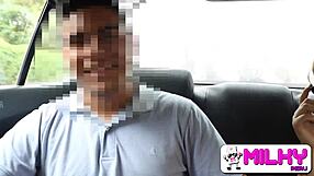 University Boy, Craving This Horny Housewife in Taxi for Bent-Over Public Pussy Ride?