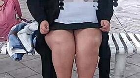 Beruka's super horny strolling park with toy jammed in huge pussy