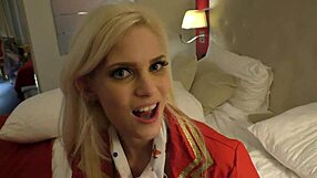 candee licious slips out of uniform bares narrow ass swallows bbc cum in pov homemade