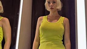 Big Tits Blonde Tries See-Through Outfit In Dressing Room