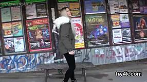 Natural teen 18+ kneels for deep pov blowjob then spreads legs for hard twat reaming creampie