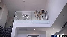 Curly Willow Ryder deepthroats then bends for hardcore pussy pounding