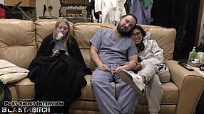 Jasmine's hairy bush takes massive cum blast in hospital fetish scene