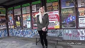 Natural teen 18+ kneels for deep pov blowjob then spreads legs for hard twat reaming creampie