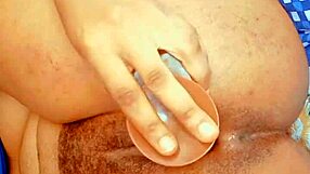 hairy lesbian solo fingers ass pussy masturbates squirts close up fingering