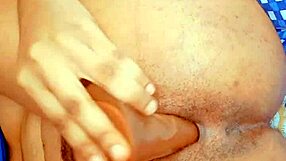 hairy lesbian solo fingers ass pussy masturbates squirts close up fingering