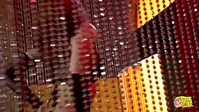 hot blonde stripteases vintage style then dives into lesbian sex with kinky brunette