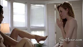 Straight milf spanked into lesbian play fingering her tiny stepdaughter in hardcore 3some