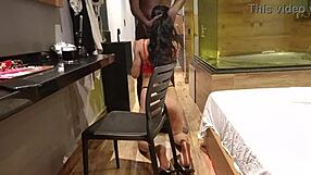 wife sneaks black stud to motel fucks him while hubby watches humiliated