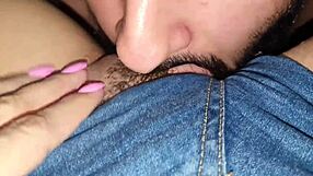 Short Jeans Milf's Hairy Clit Beckons Cousin to Devour Her Massive Pussy