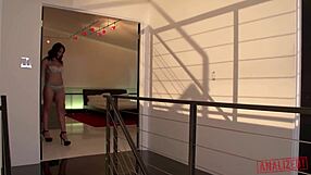 sexy brunette asian katsuni bends over for extreme anal drilling ending in massive facial cumshot