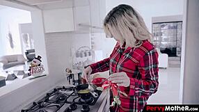 Pervy StepSon Devours Refined Mommy's Juicy Pussy And Rimjob During Holiday Feast