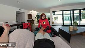 VR Conk Redhead Elastigirl Takes Anal in Ripped Incredibles Cosplay Parody