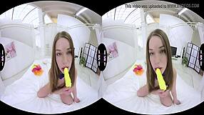 Bow-Tie Naked Teen Sweetie Toys Pussy in 180VR 60FPS