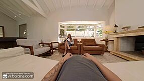 busty redhead shemale therapist bareback fucks in lingerie