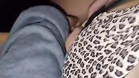 hey this young wife grabs ride and gives driver sloppy blowjob with tit cum finish