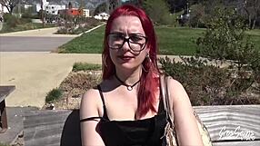 nikita's fiery brunette hair flies as slut milf gets lingerie pussy fucked hot